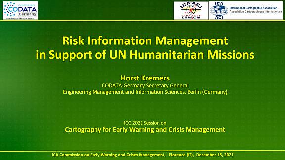 20211215 ICC2021 Presentation Horst KREMERS Humanitarian Missions